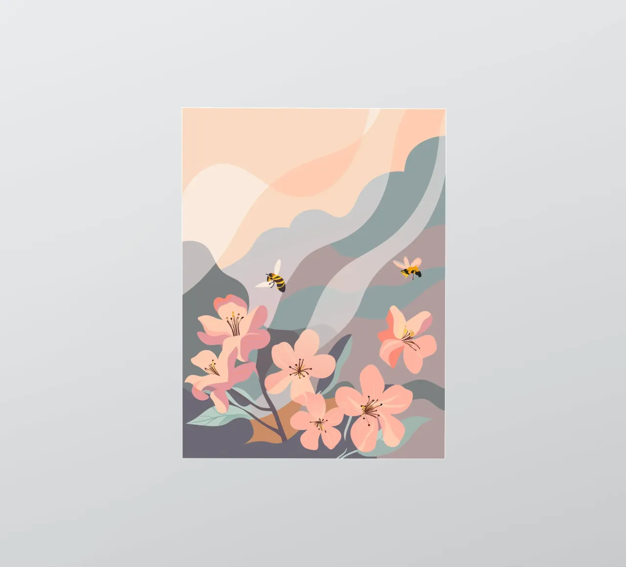 Fiori e api adesivo da HAPPY SHOP