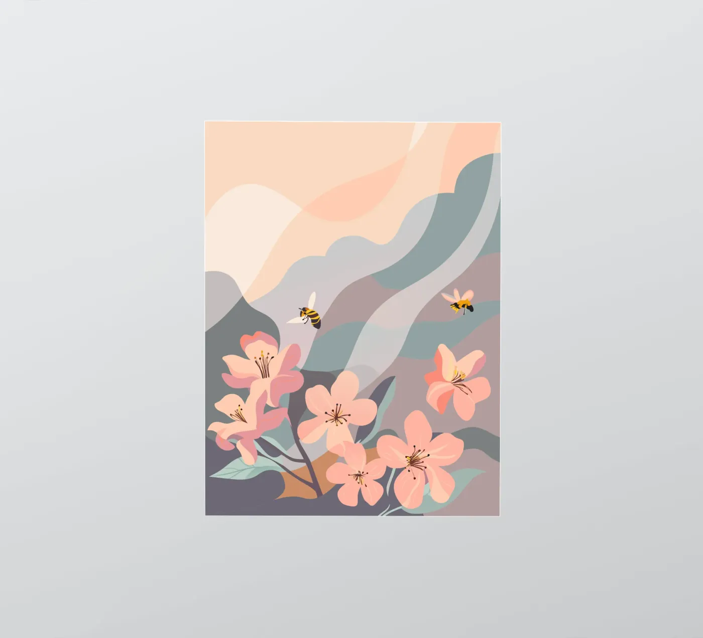 Fiori e api adesivo da HAPPY SHOP