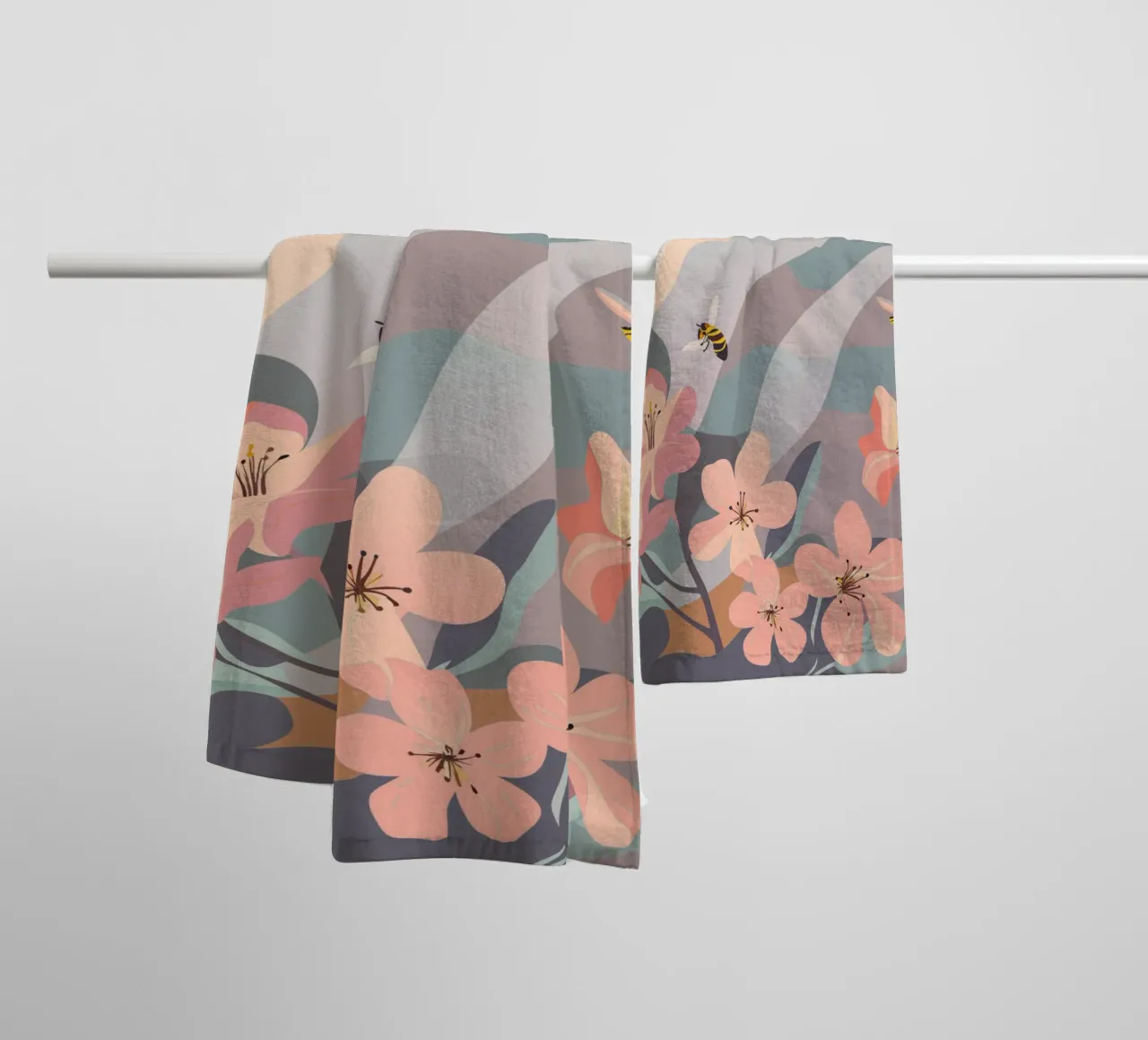 Fiori e api asciugamano da bagno da HAPPY SHOP