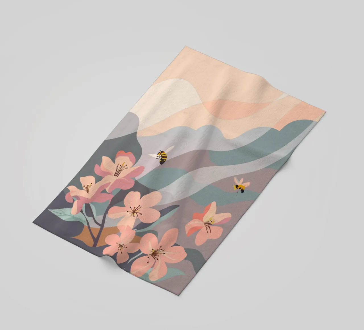 Fiori e api telo mare da HAPPY SHOP