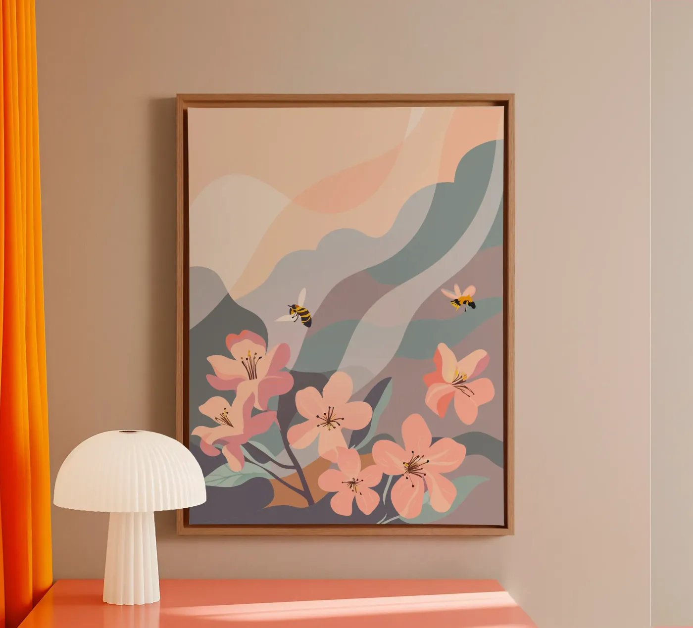 Fiori e api tela da HAPPY SHOP