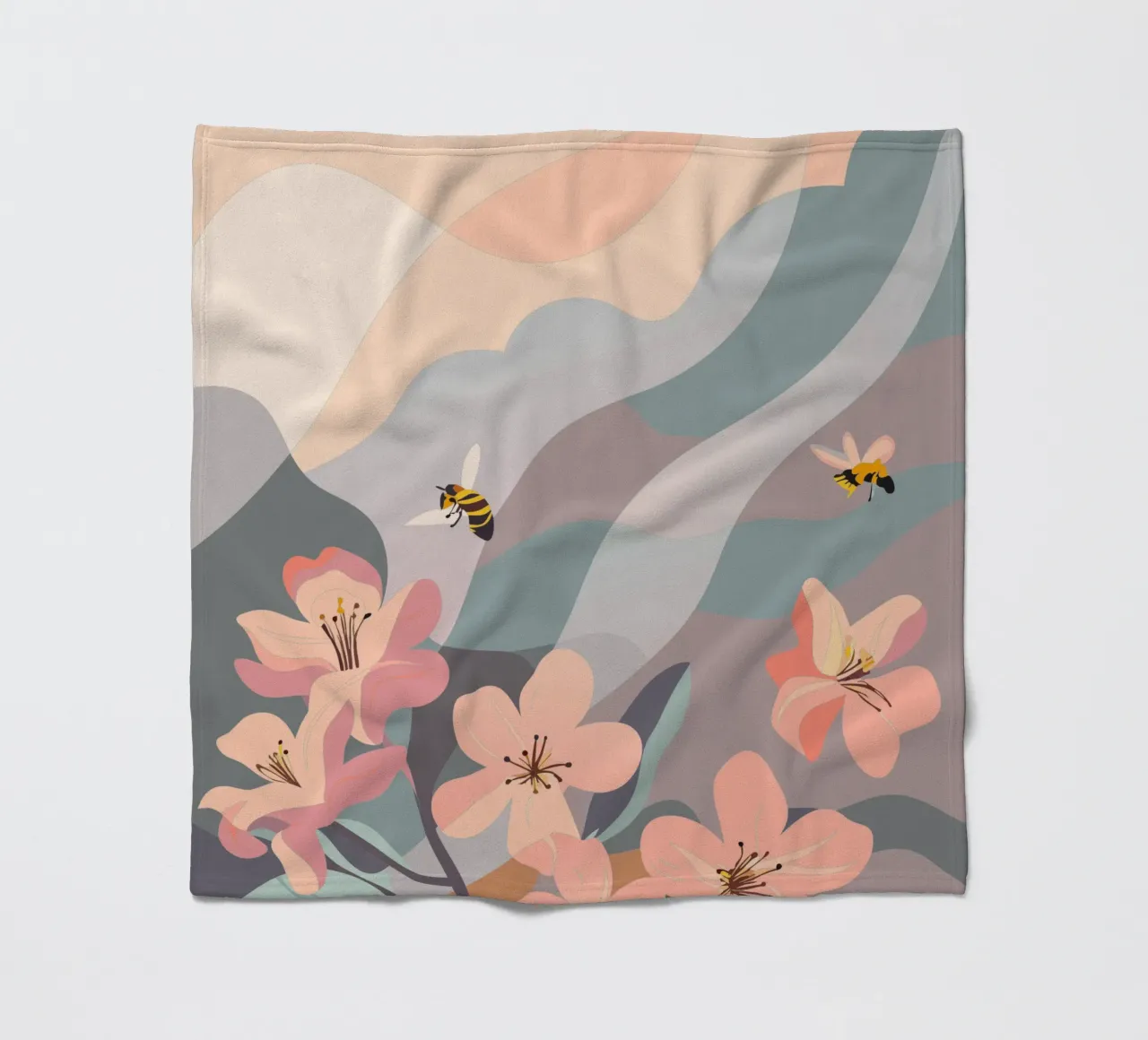 Flowers and Bees coperta in pile da HAPPY SHOP