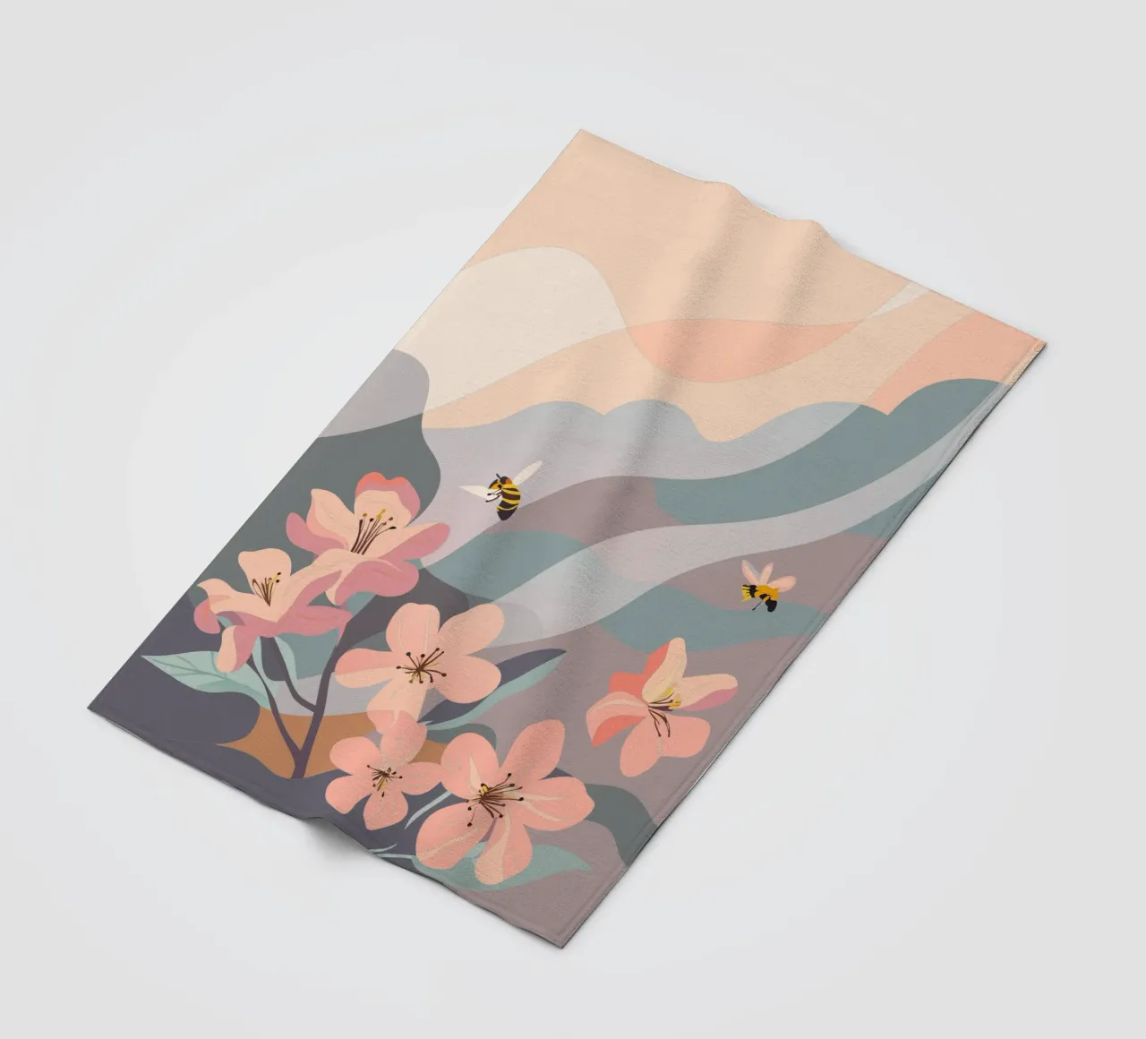 Flowers and Bees coperta in pile da HAPPY SHOP