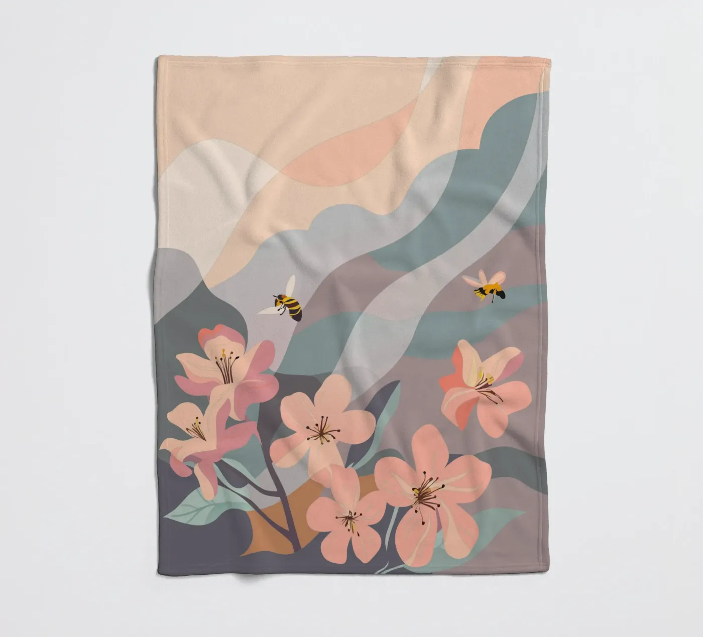 Fiori e api coperta in pile da HAPPY SHOP