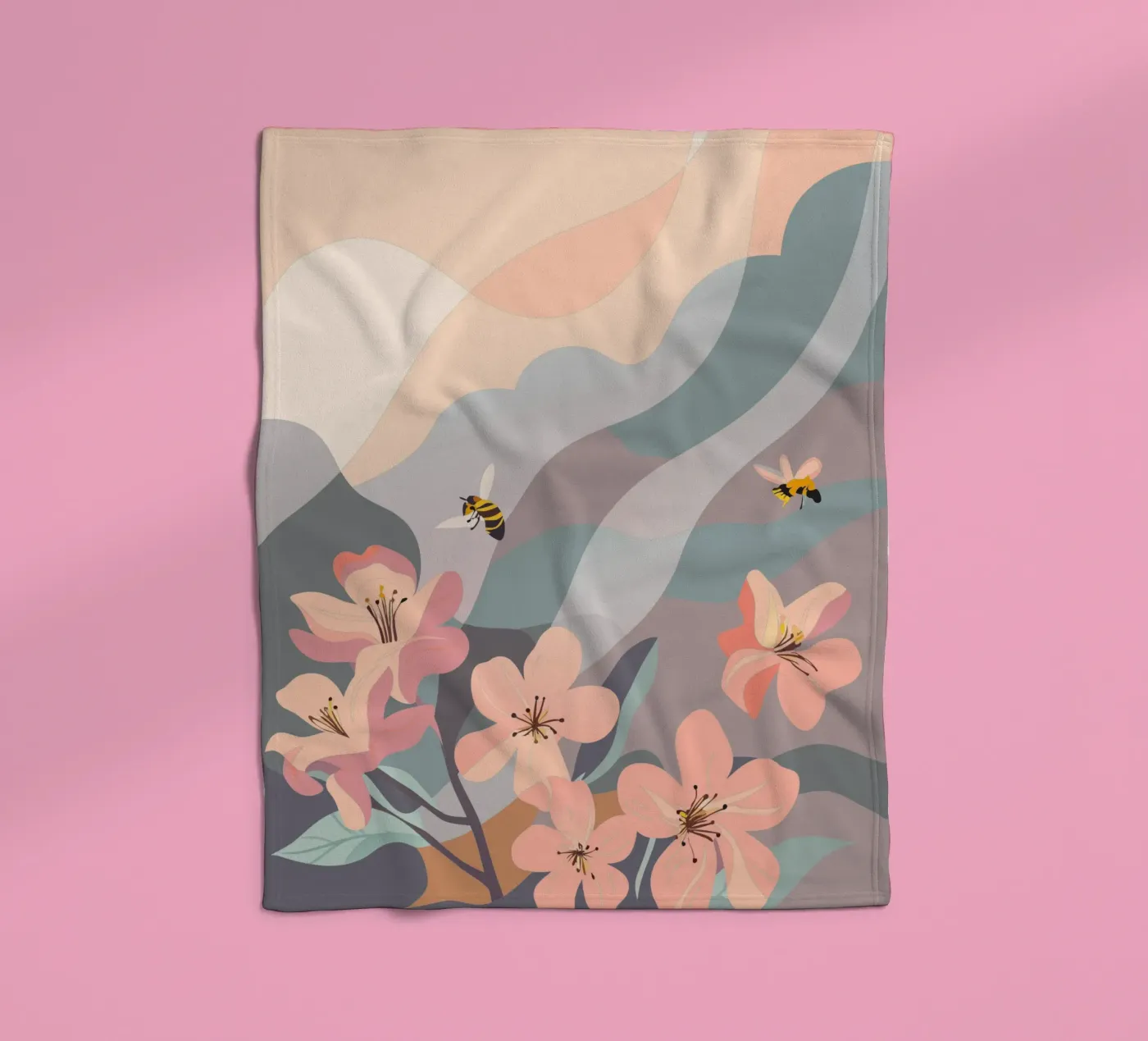 Fiori e api coperta in pile da HAPPY SHOP