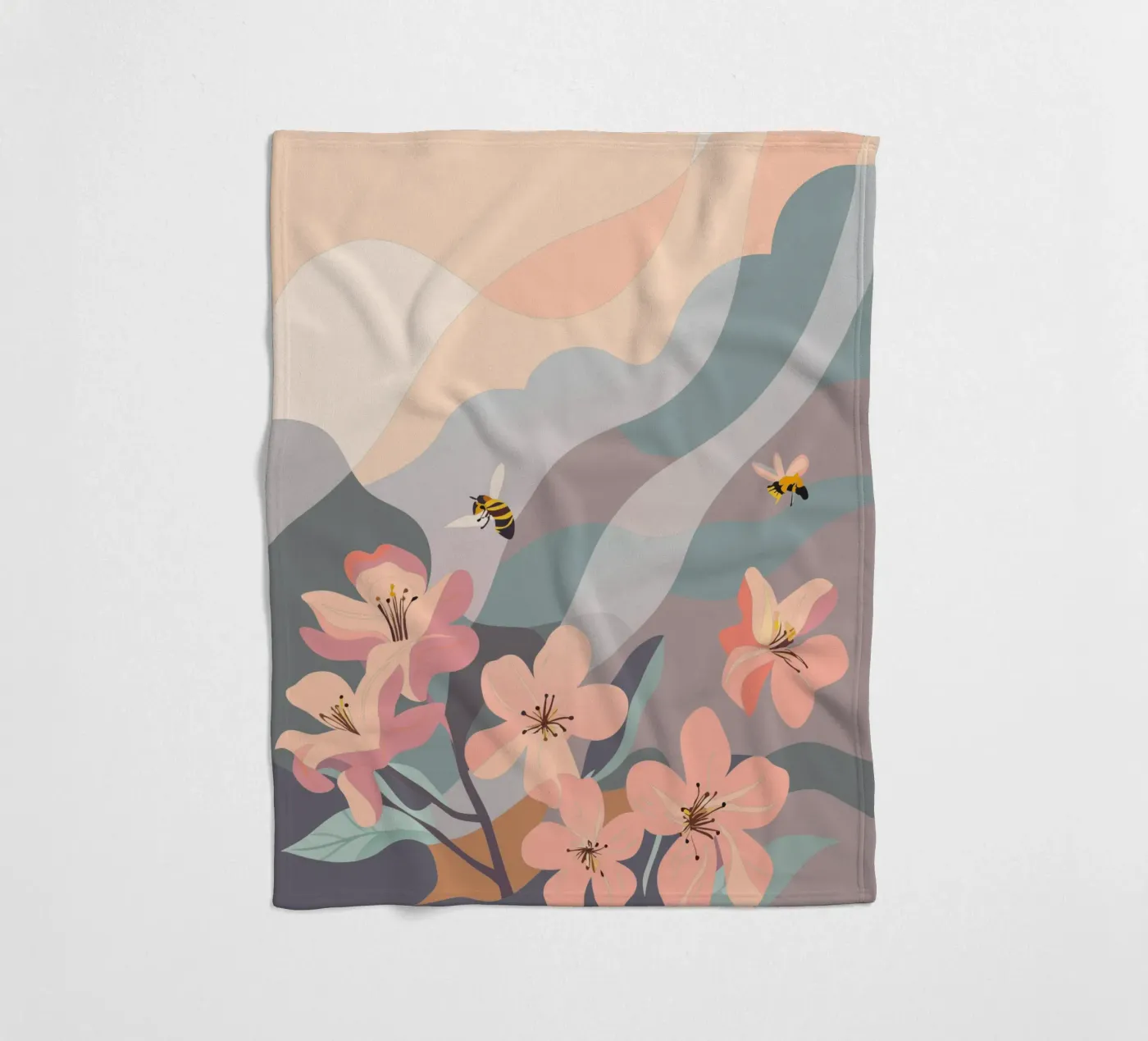 Fiori e api coperta in pile da HAPPY SHOP