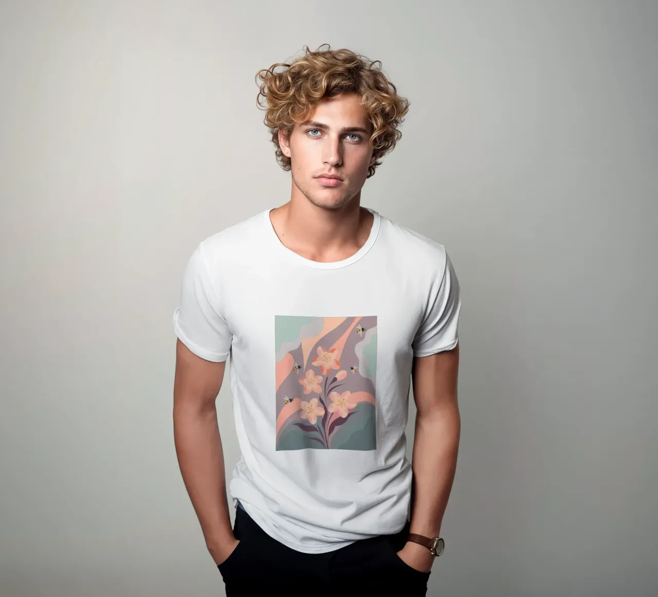 Fiori e api t-shirt da HAPPY SHOP