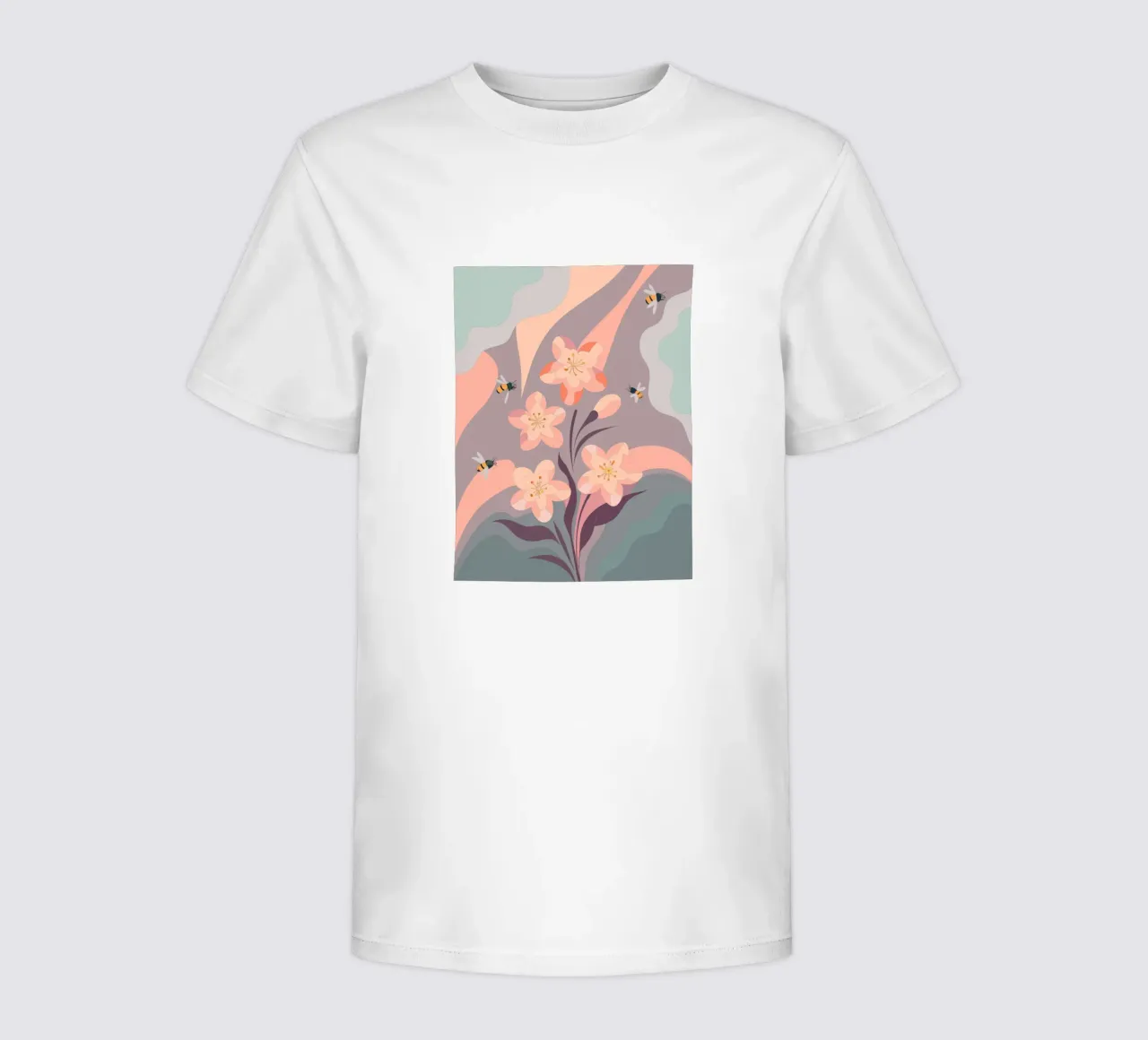 Bloemen en bijen kinder t-shirt van HAPPY SHOP