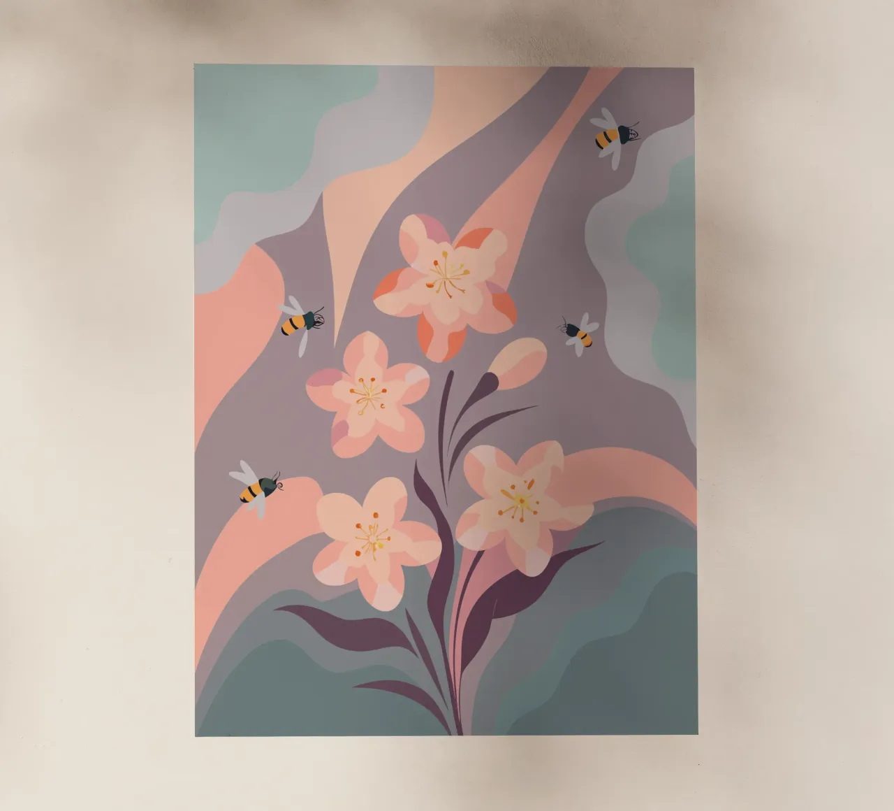 Fiori e api pellicola backlit da HAPPY SHOP