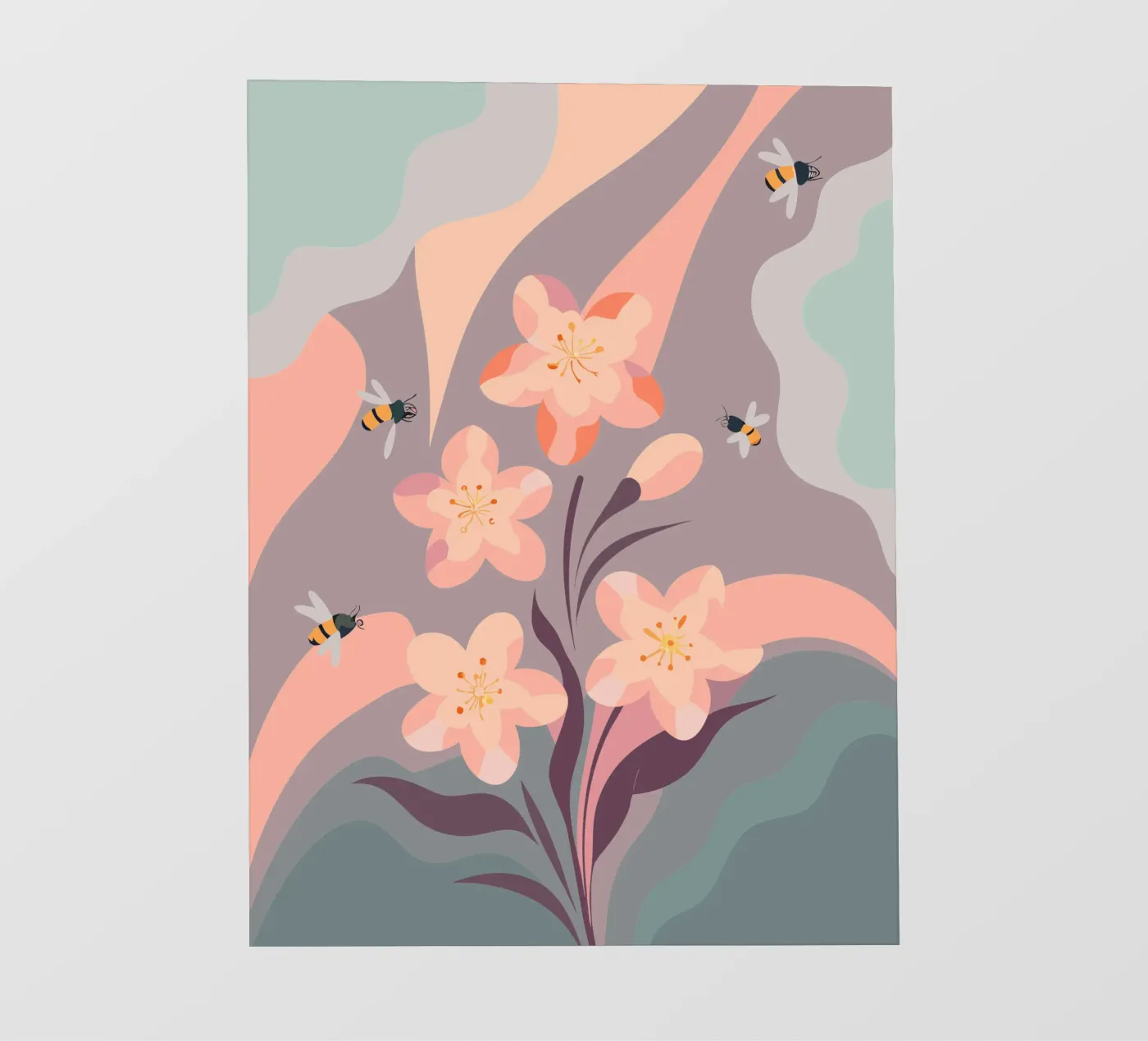 Fiori e api pellicola backlit da HAPPY SHOP