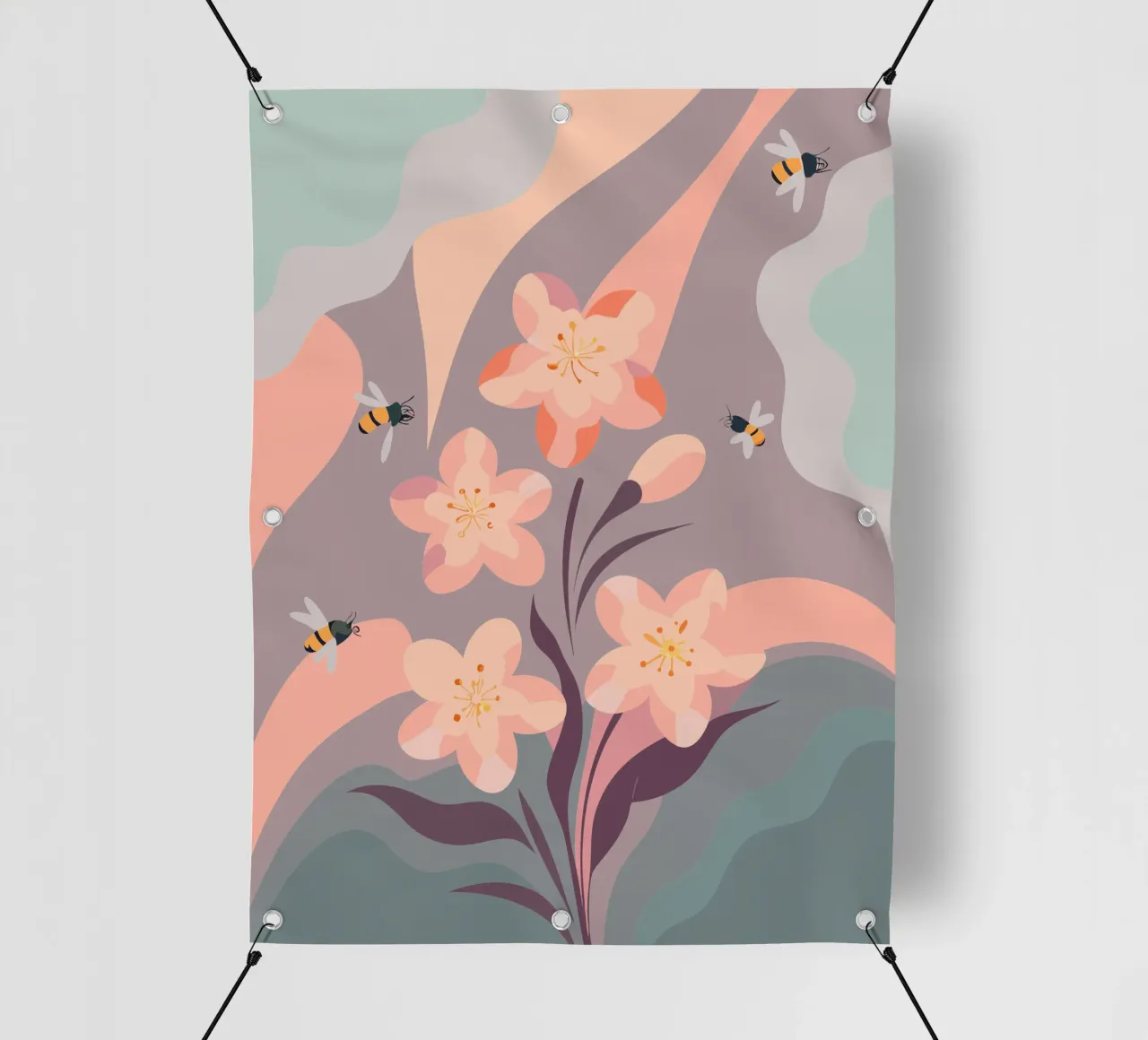 Fiori e api telo in pvc da HAPPY SHOP