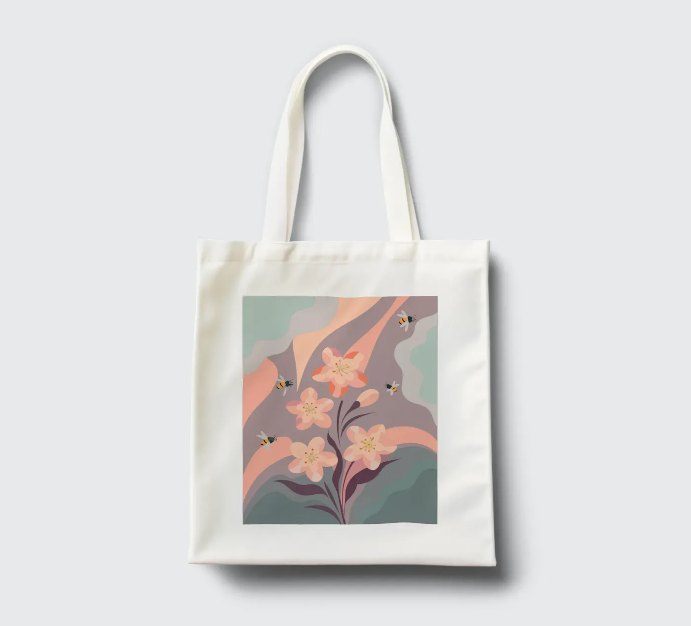 Fiori e api borsa in juta da HAPPY SHOP