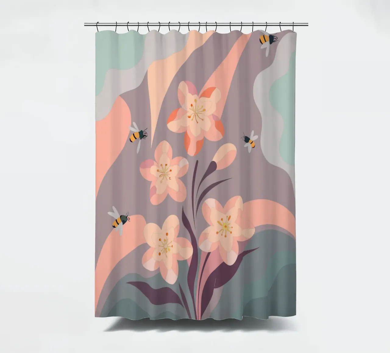 Fiori e api tenda da doccia da HAPPY SHOP