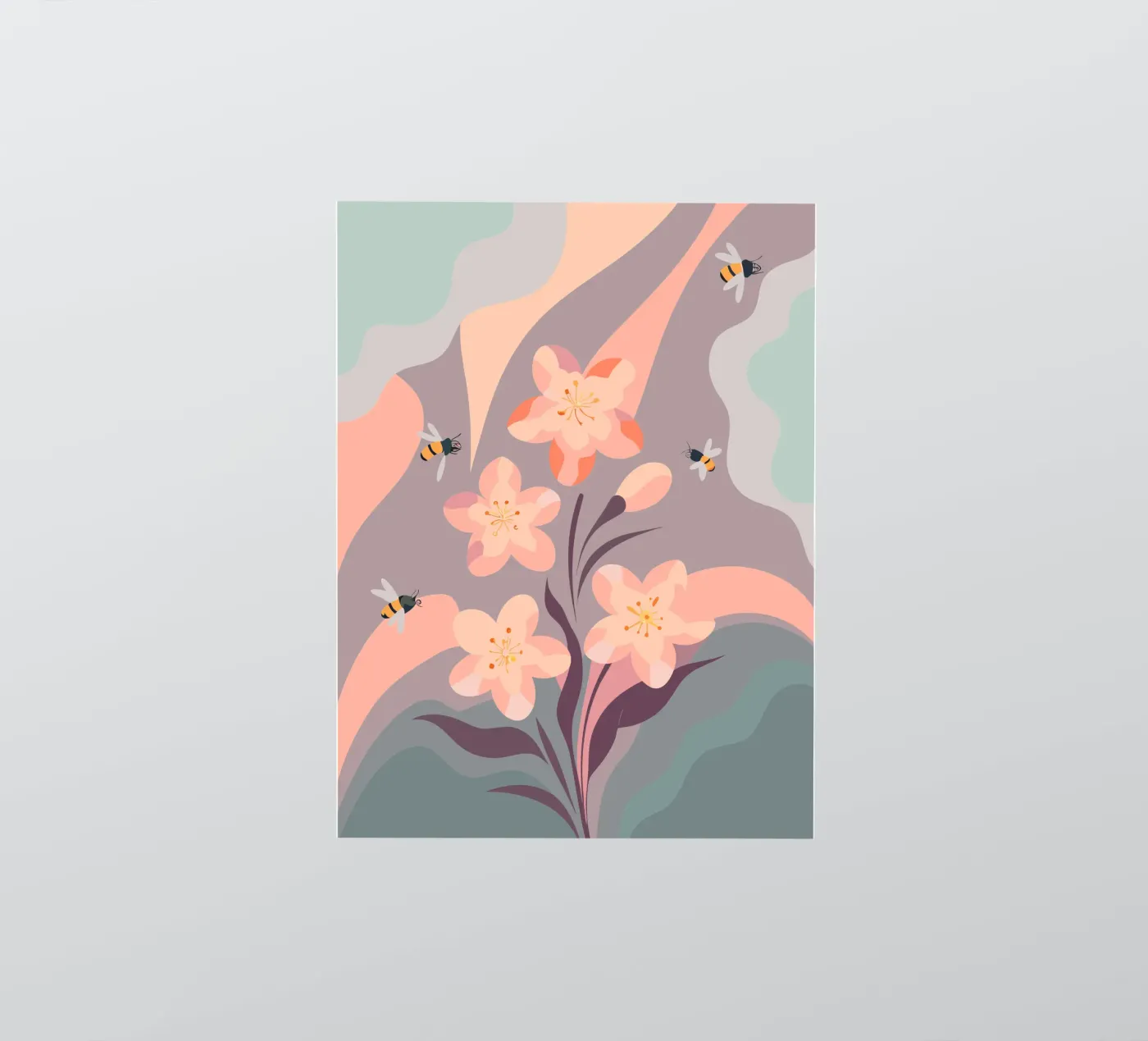 Fiori e api adesivo da HAPPY SHOP