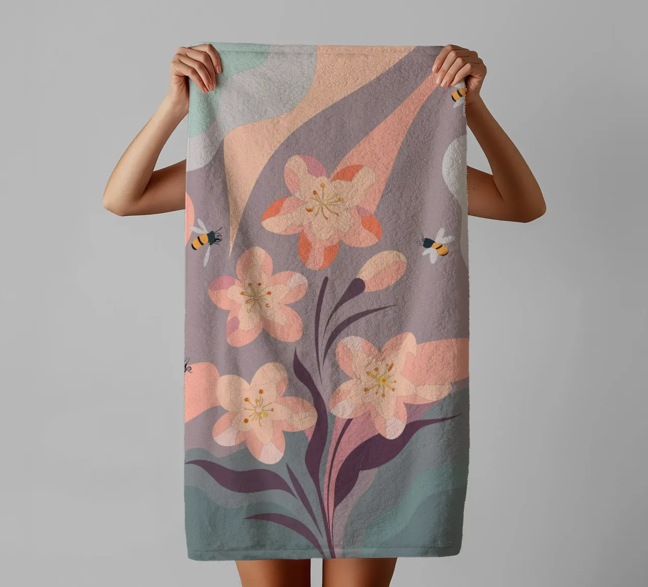 Fiori e api asciugamano da bagno da HAPPY SHOP