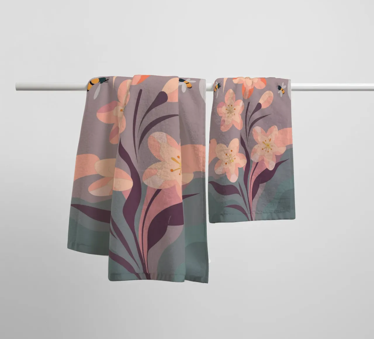 Fiori e api asciugamano da bagno da HAPPY SHOP