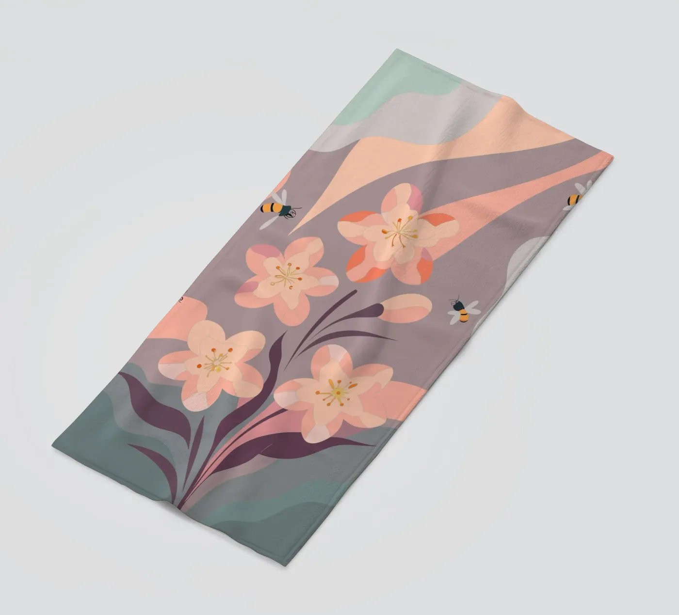 Flowers and Bees serviette de plage de HAPPY SHOP