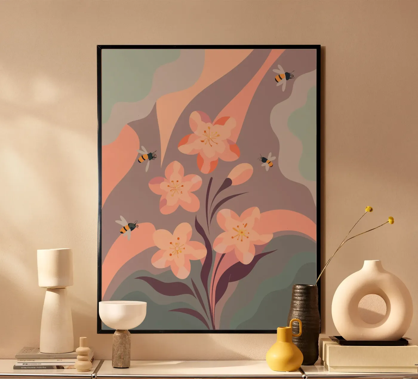 Fiori e api poster da HAPPY SHOP