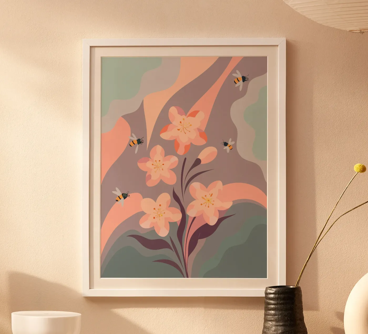 Fiori e api poster da HAPPY SHOP