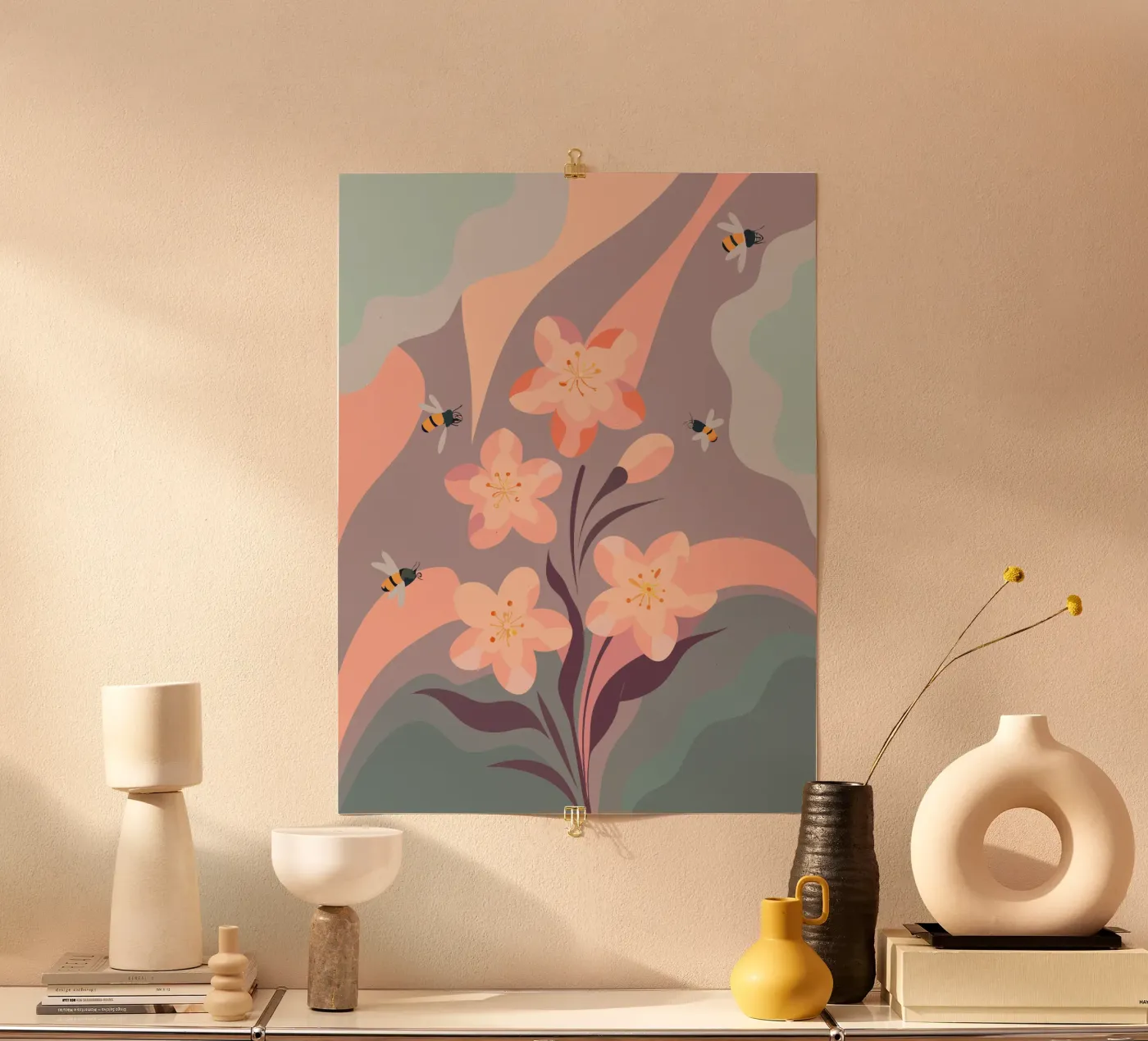 Fiori e api poster da HAPPY SHOP