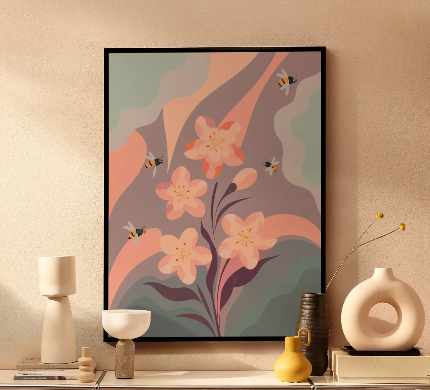 Fiori e api poster da HAPPY SHOP