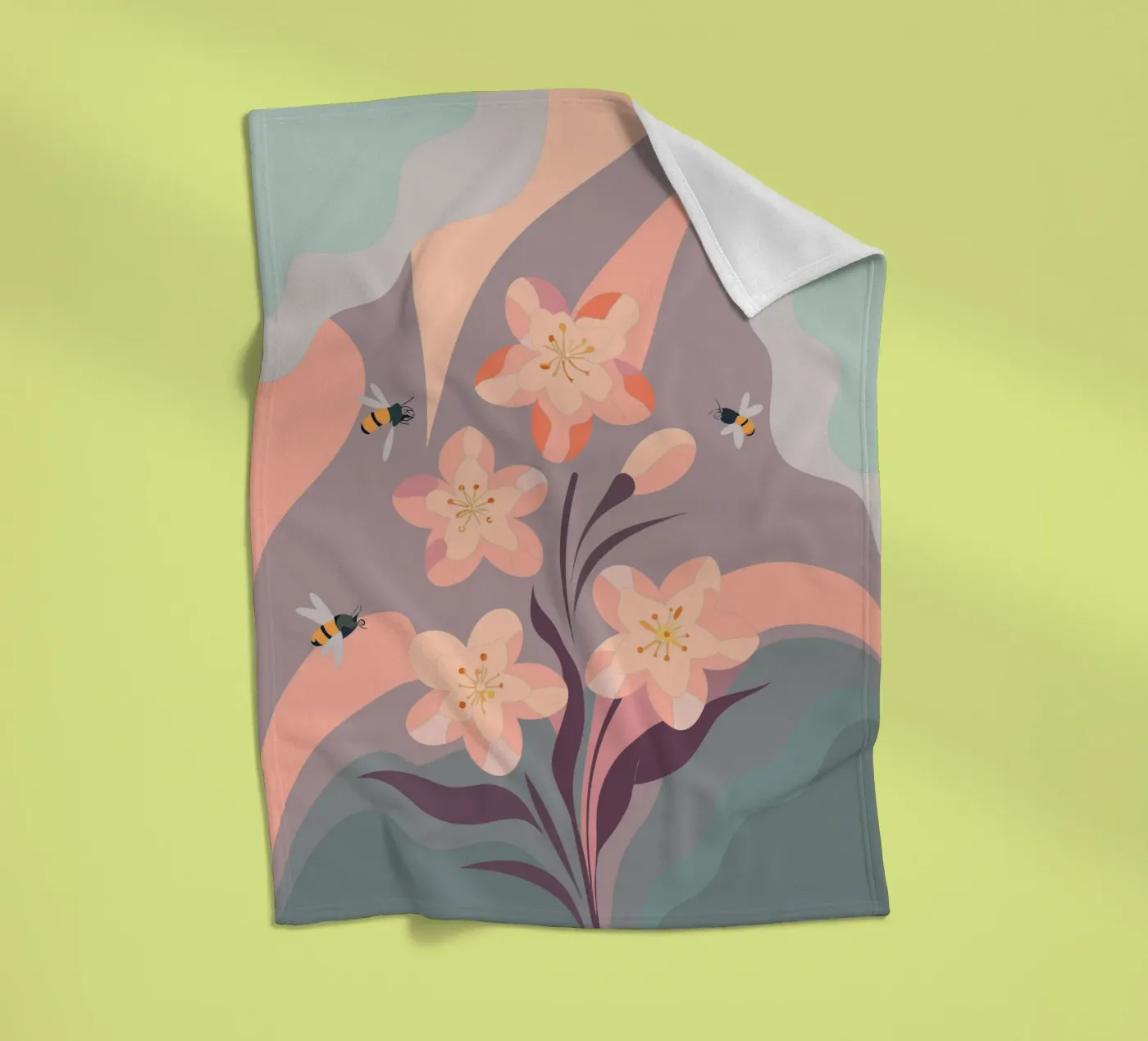 Fiori e api coperta in pile da HAPPY SHOP