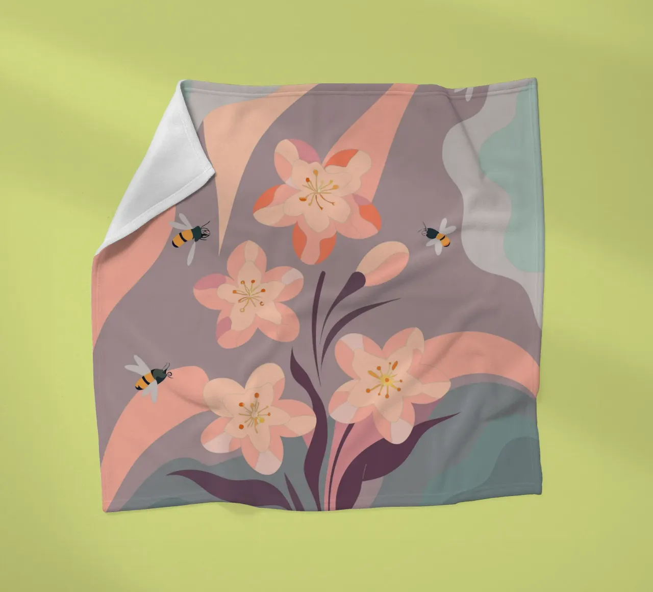 Fiori e api coperta in pile da HAPPY SHOP