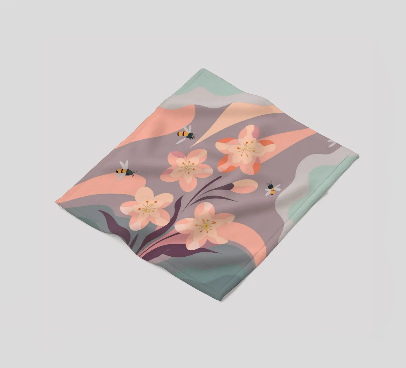 Fiori e api coperta in pile da HAPPY SHOP