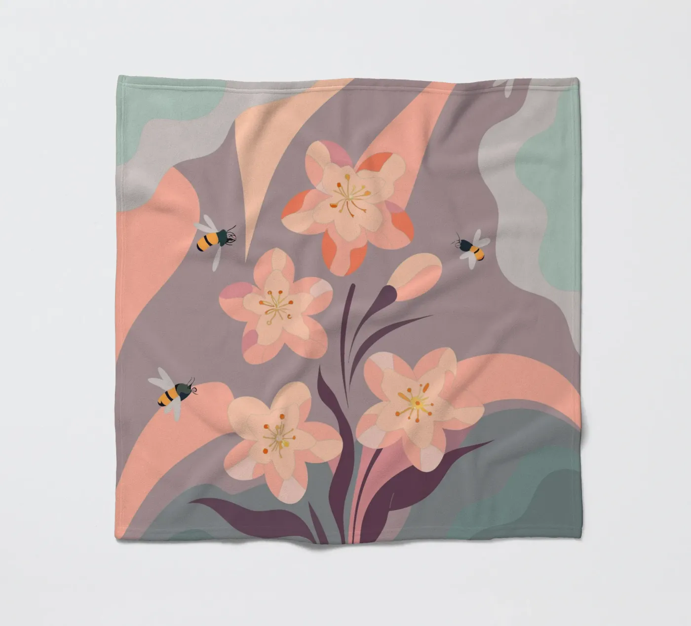 Fiori e api coperta in pile da HAPPY SHOP