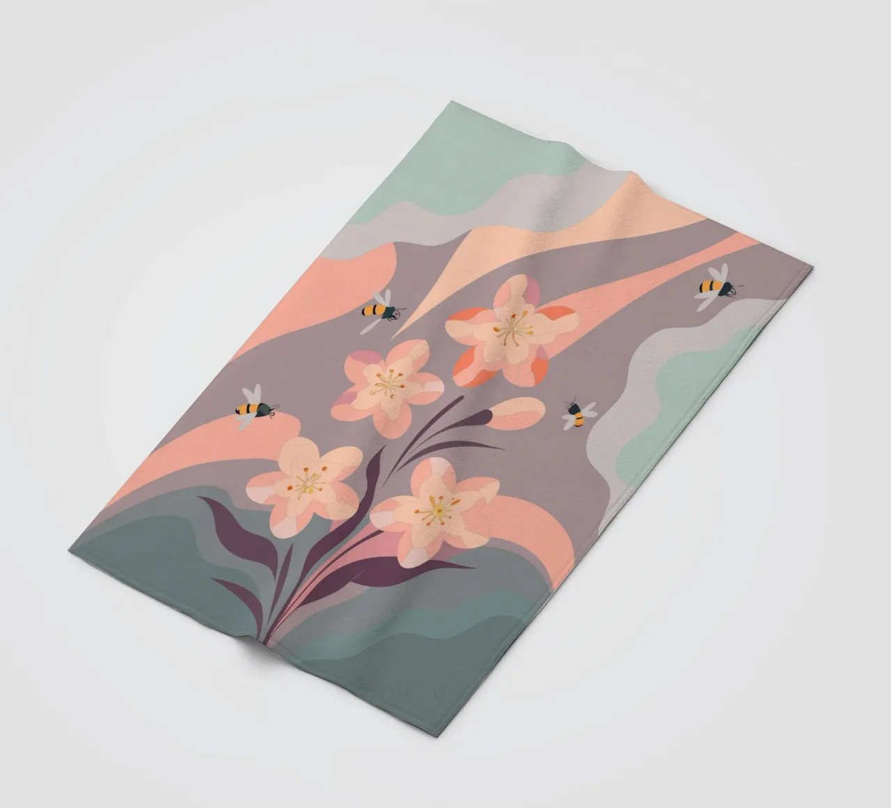 Fiori e api coperta in pile da HAPPY SHOP