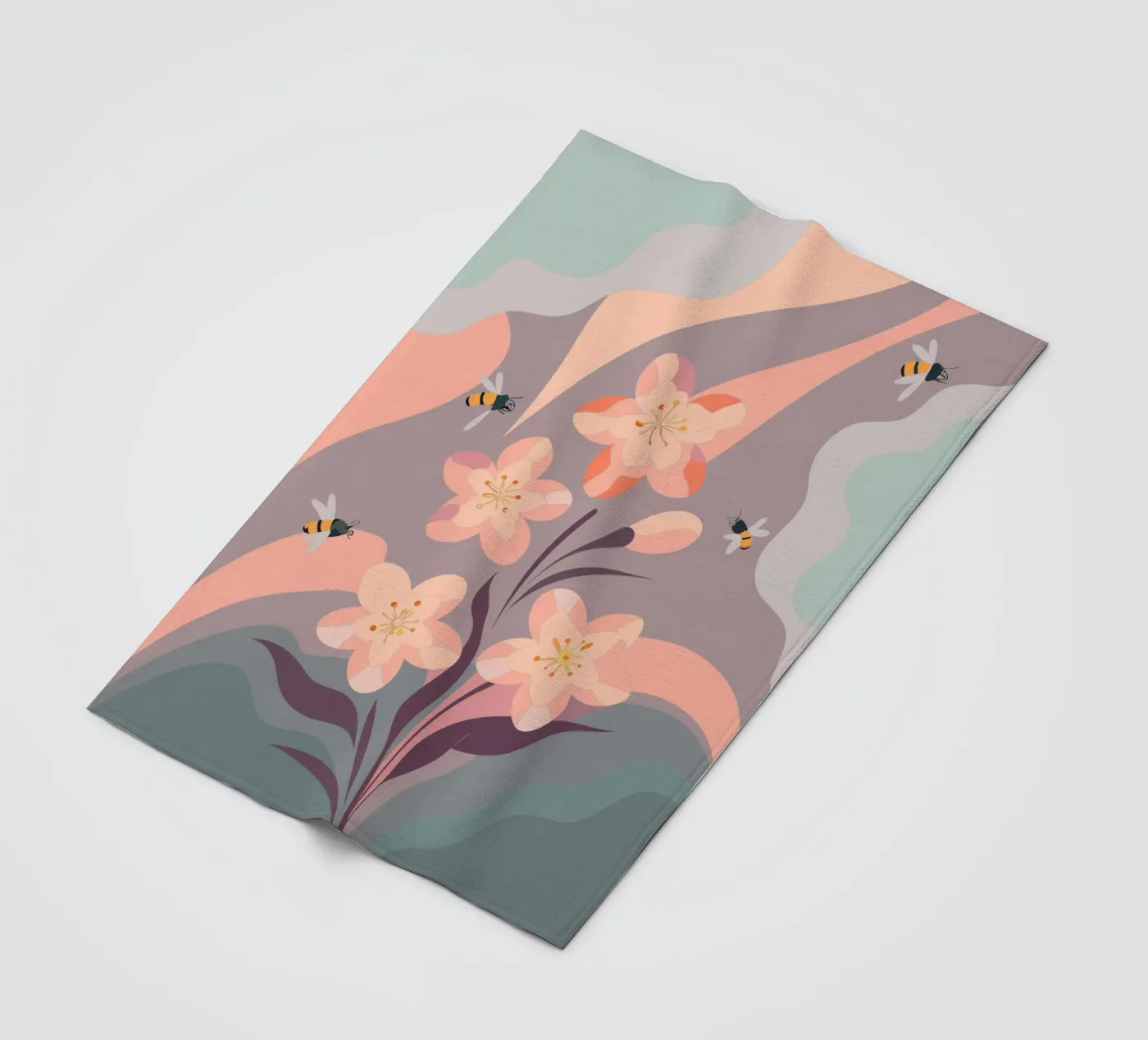 Fiori e api coperta in pile da HAPPY SHOP