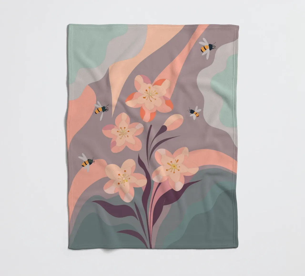 Fiori e api coperta in pile da HAPPY SHOP