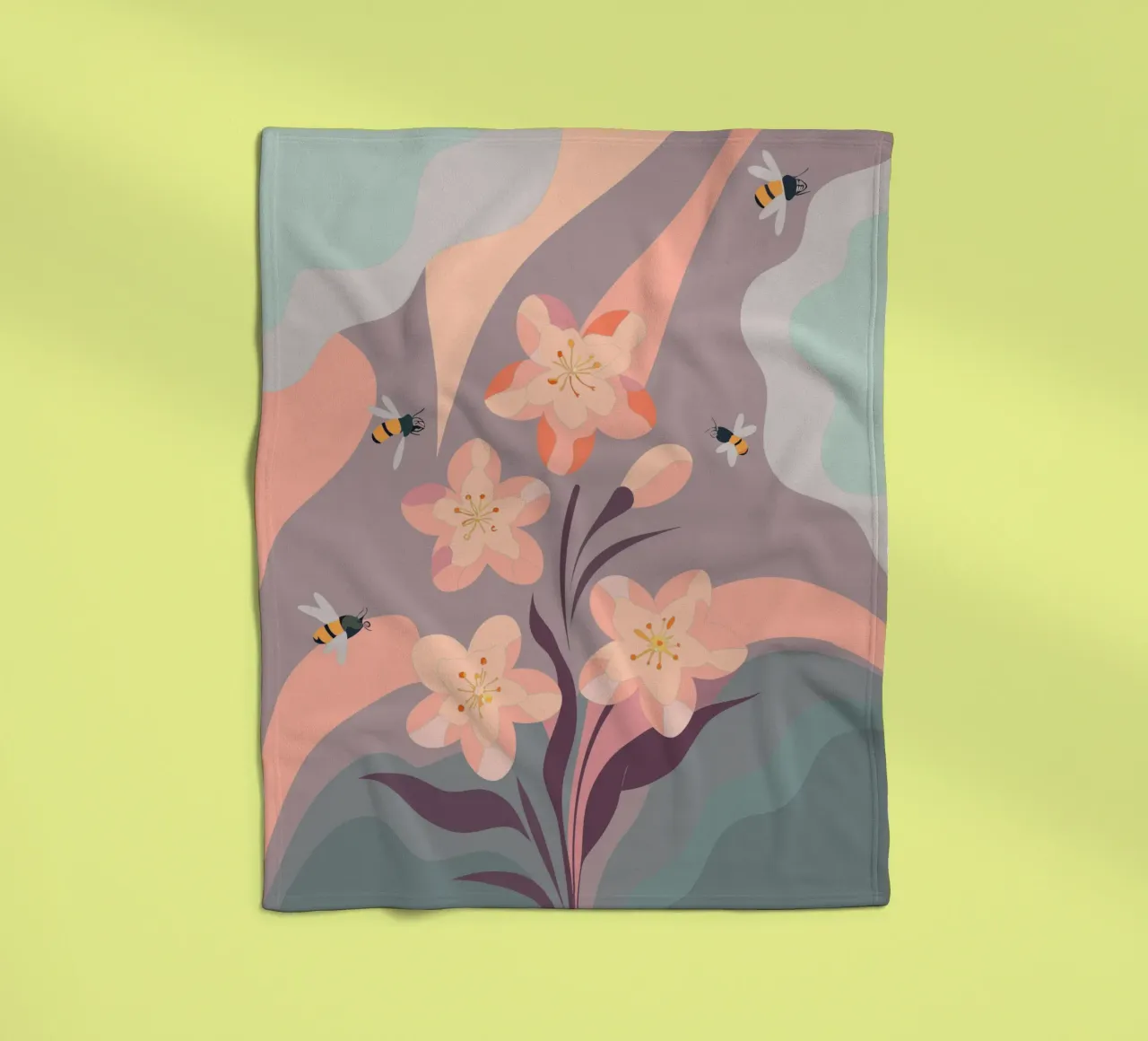 Fiori e api coperta in pile da HAPPY SHOP