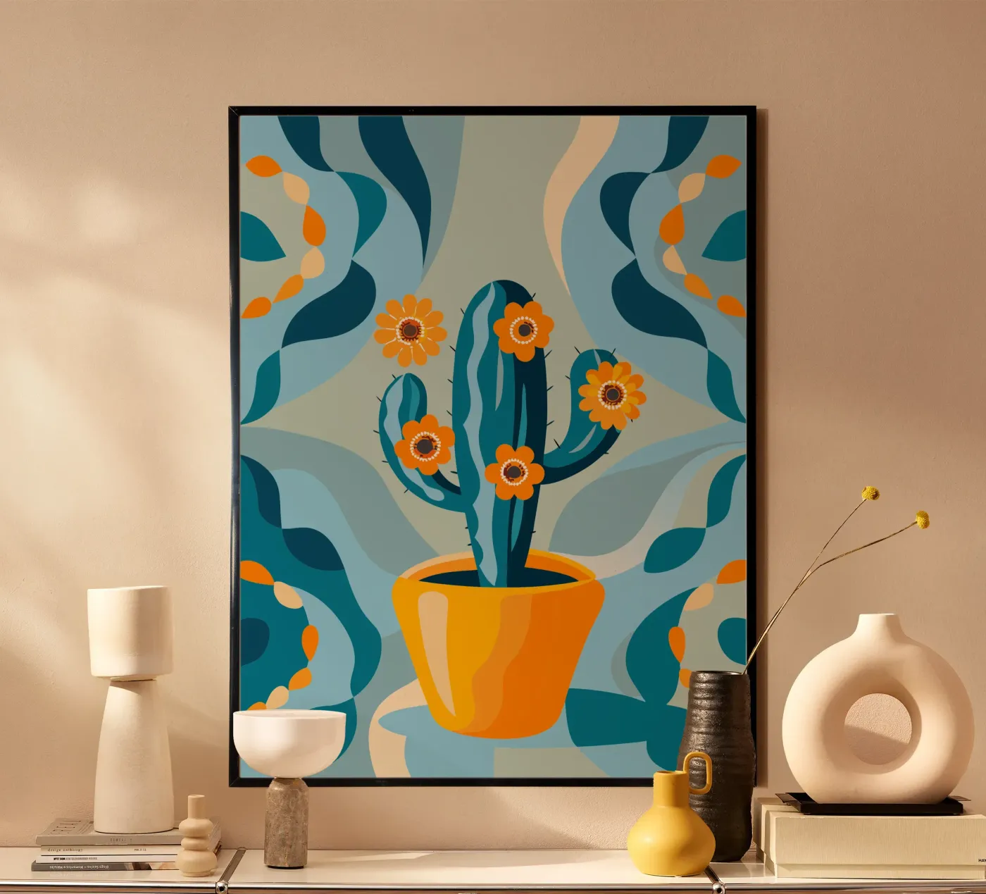 Cactus Vase poster van HAPPY SHOP