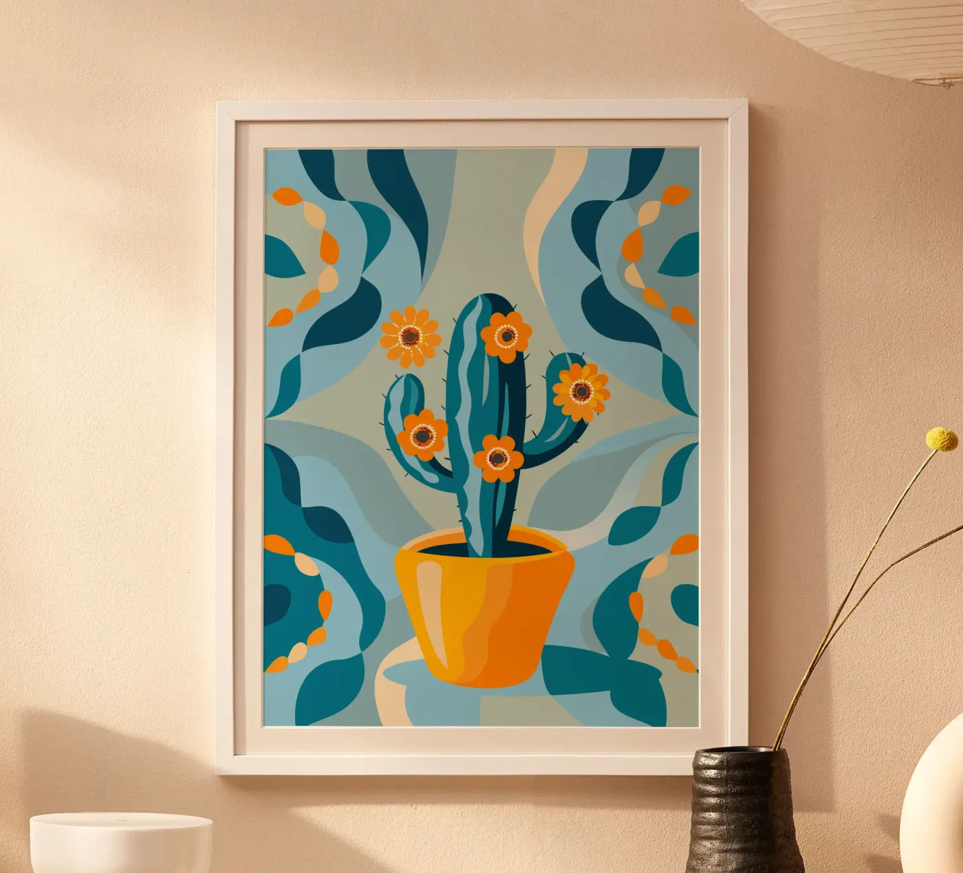 Cactus Vase poster van HAPPY SHOP