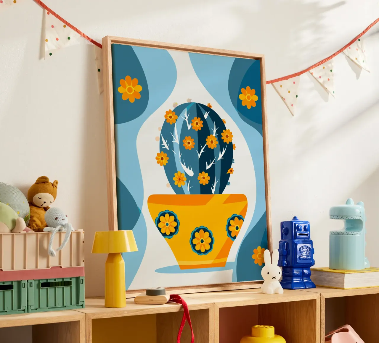 Vaso di cactus tela con Cornice a cassetta da HAPPY SHOP