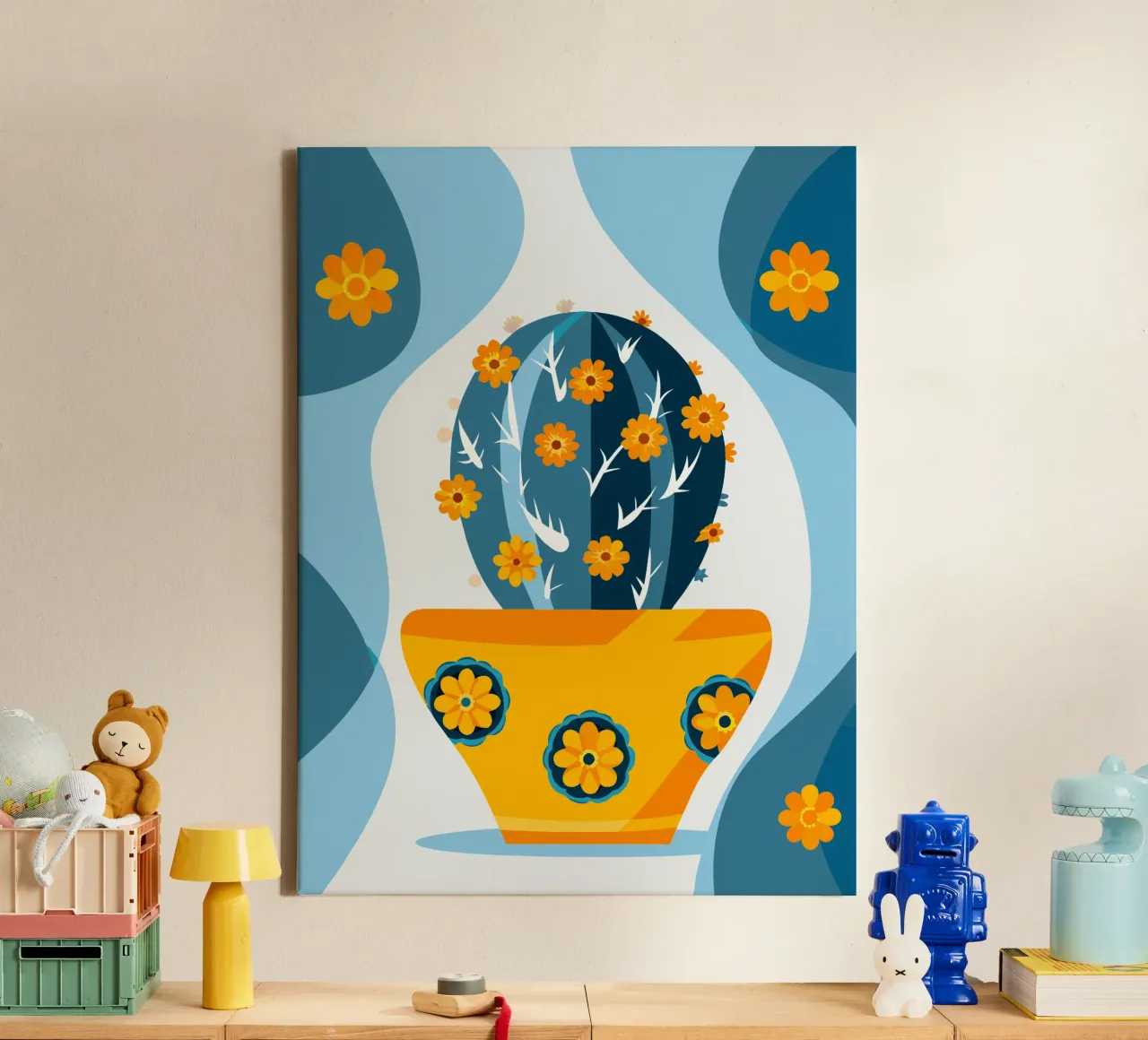 Vaso di cactus tela con Cornice a cassetta da HAPPY SHOP