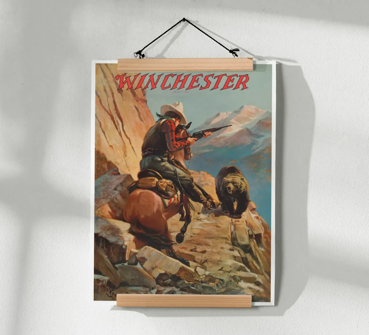 Winchester Hunting Poster poster with wooden frame by Robert Livingston