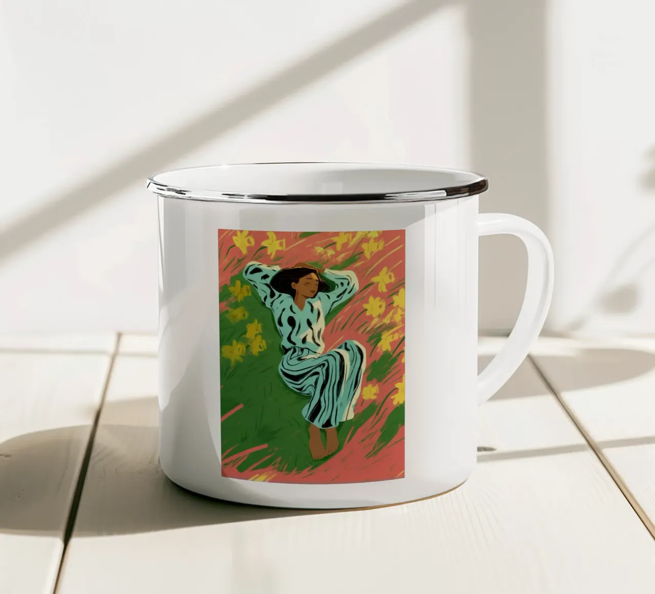 Where Daffodils Dream tazza in smalto da Clara August