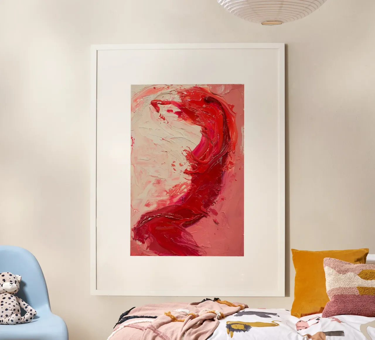Crimson Motion poster with plastic frame by Mosaic Dialogue