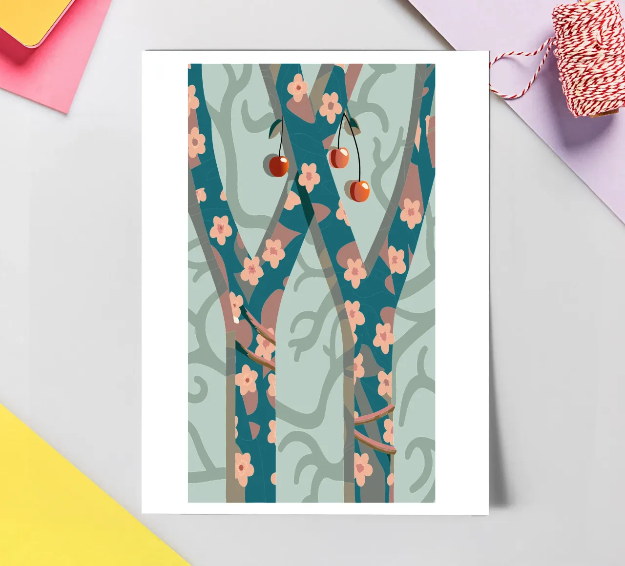 Cherry tree sticker sheet by HAPPY SHOP