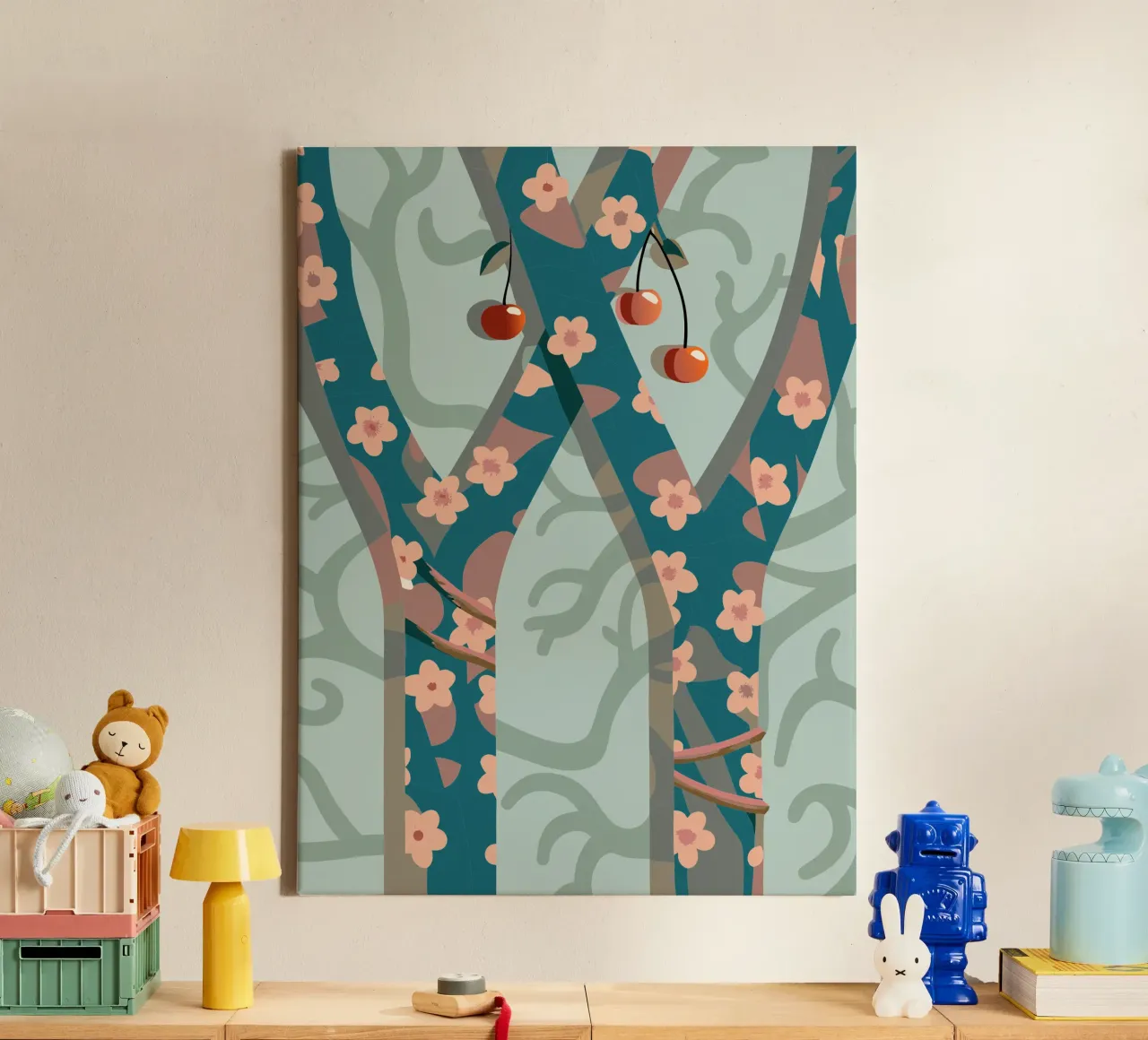 Ciliegio tela con Cornice a cassetta da HAPPY SHOP