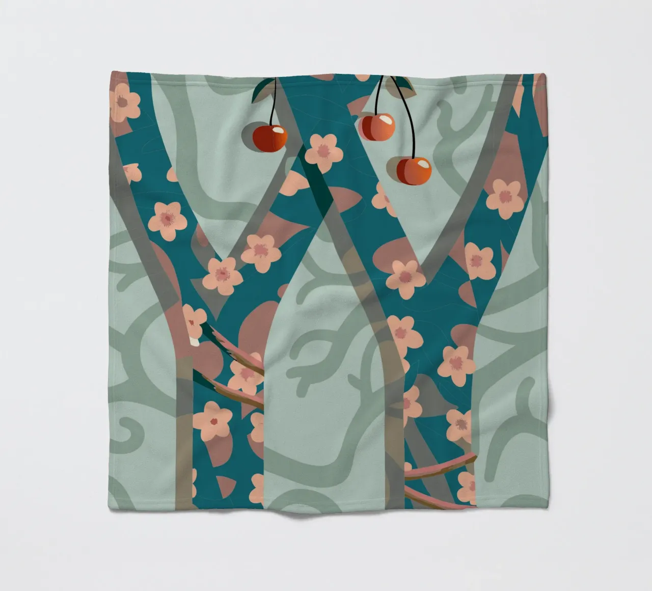 Kersenboom fleecedeken van HAPPY SHOP