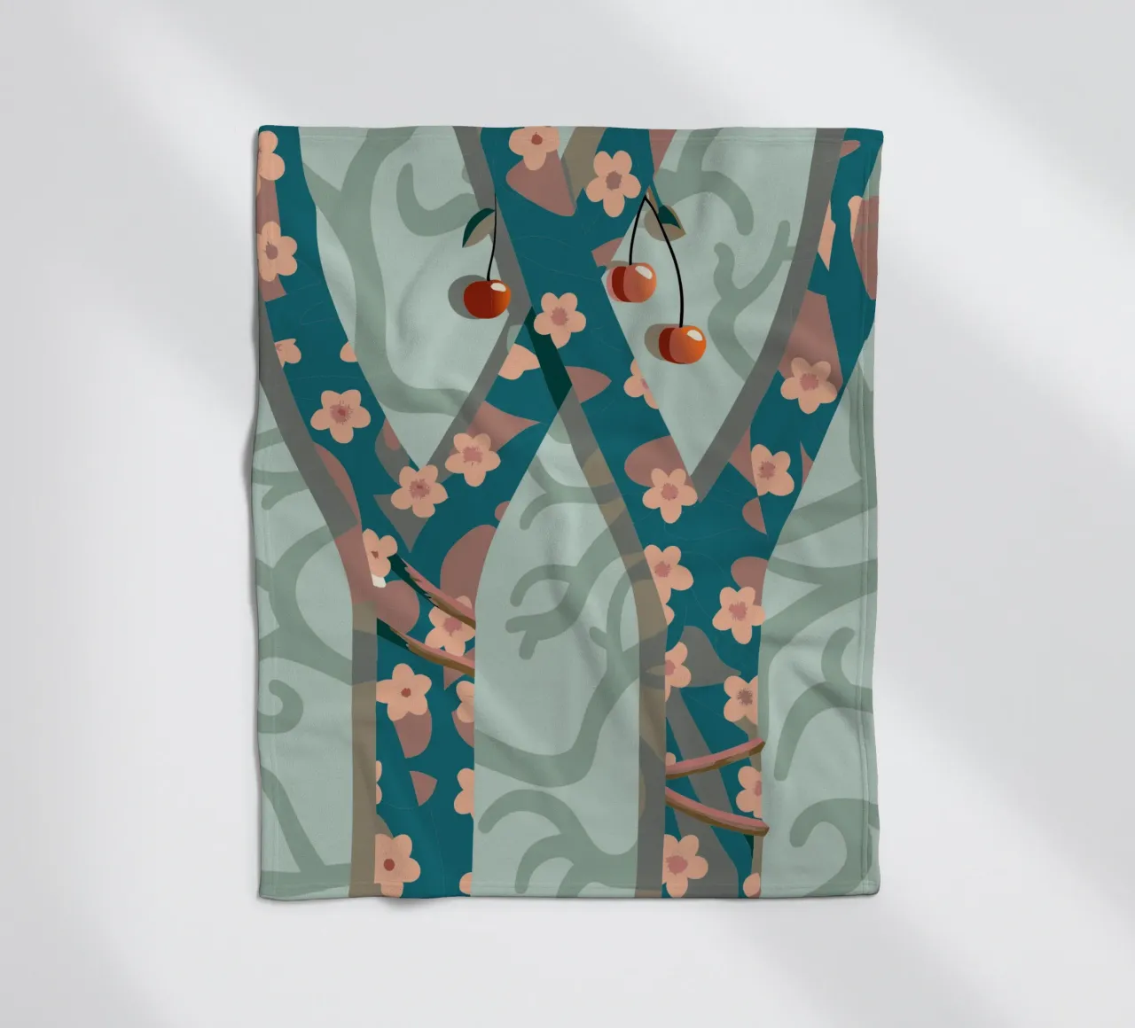 Kersenboom fleecedeken van HAPPY SHOP