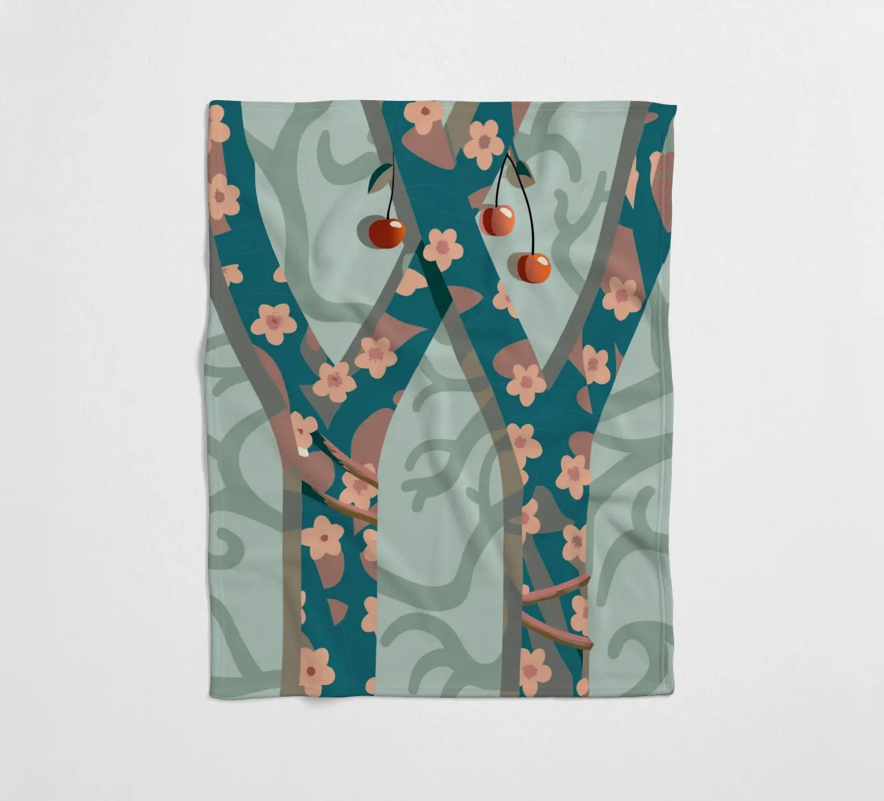 Kersenboom fleecedeken van HAPPY SHOP