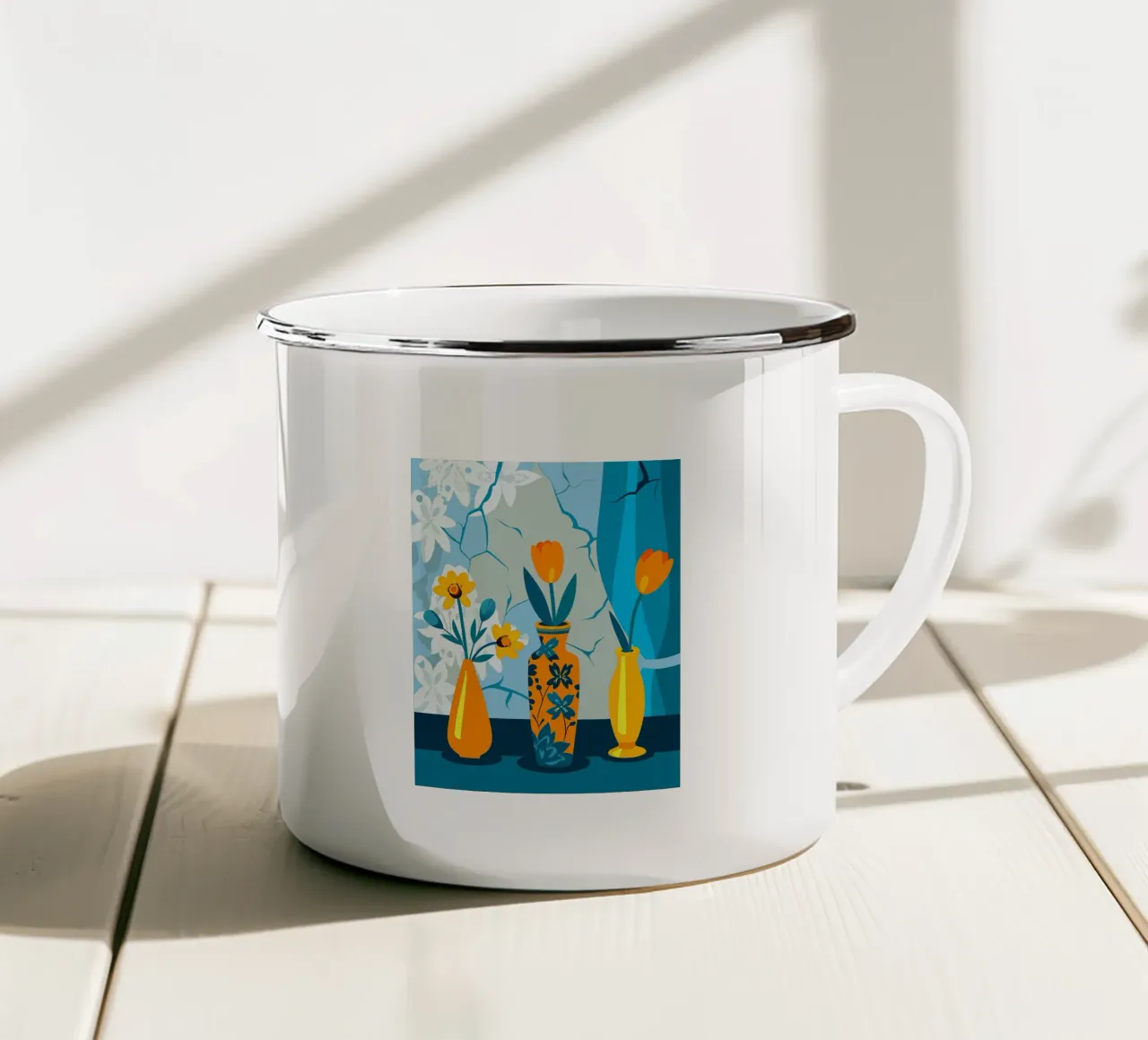 Tre vasi di fiori tazza in smalto da HAPPY SHOP