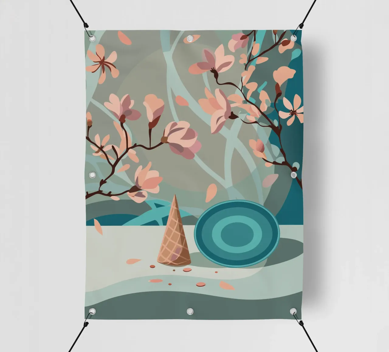 Ramoscello di fiori telo in pvc da HAPPY SHOP