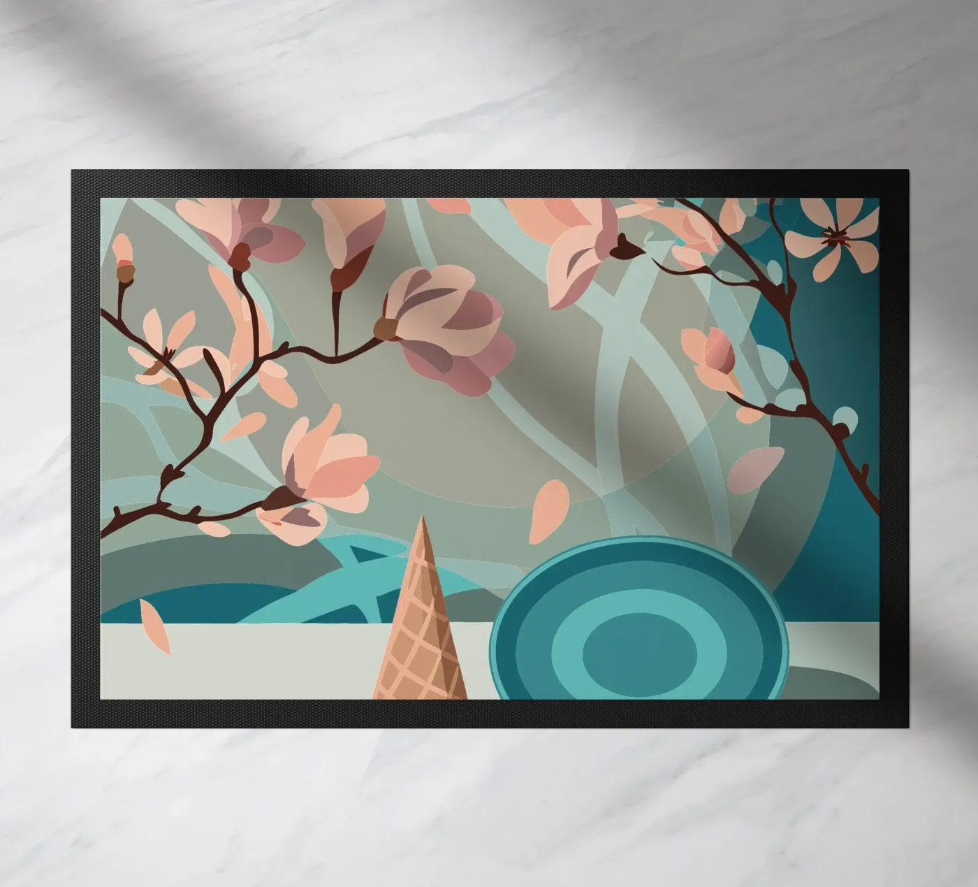 Flower Twig doormat by HAPPY SHOP