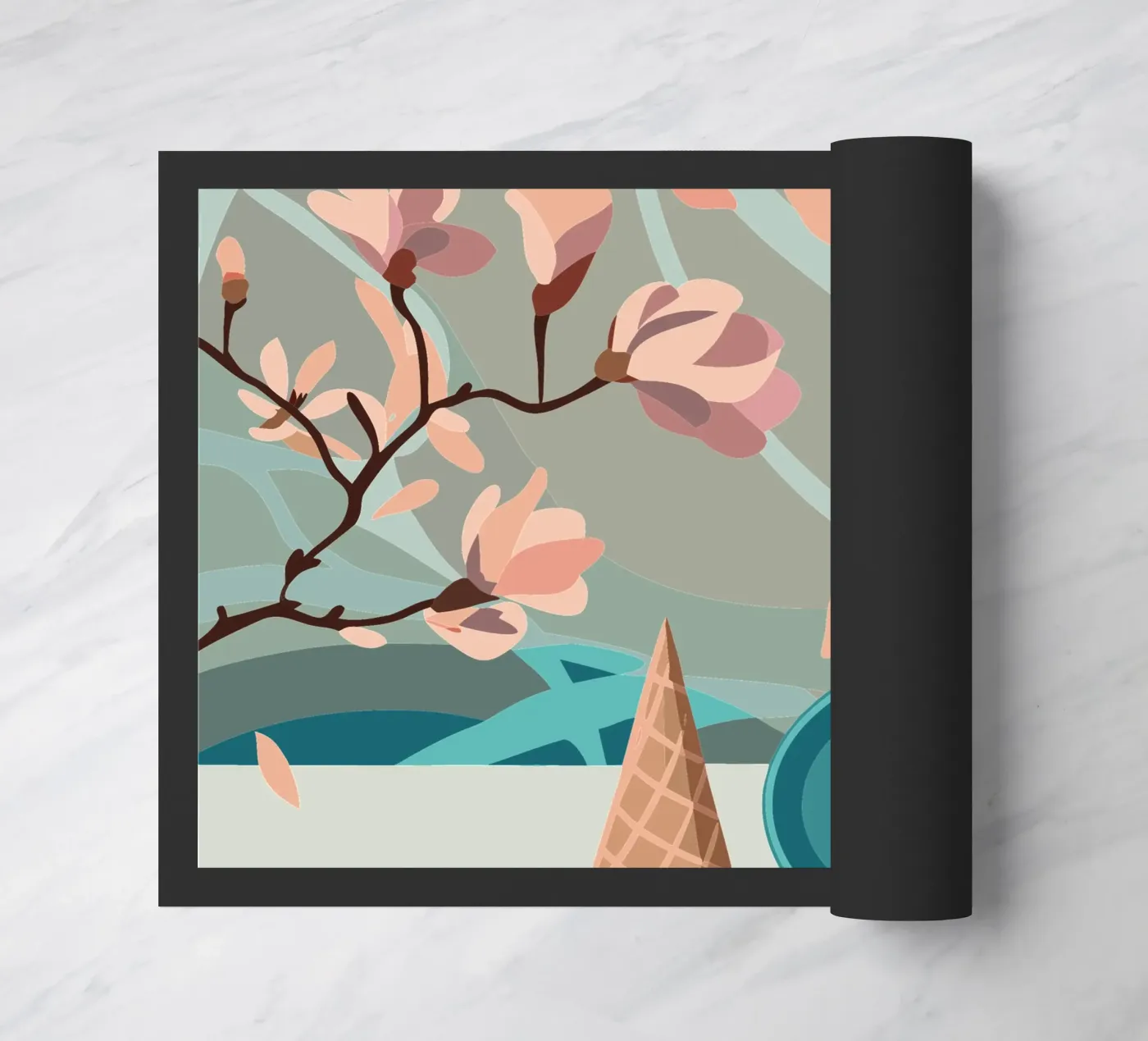 Flower Twig doormat by HAPPY SHOP