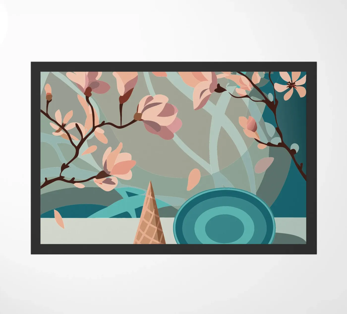Flower Twig doormat by HAPPY SHOP